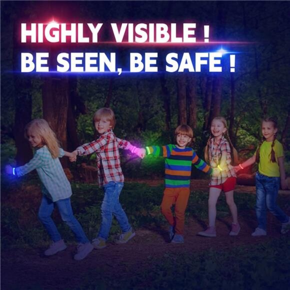 8 PCS LED Glow Bracelets, Light Up Bracelets for Kids Adults - Glow in The Dark - Picture 2 of 8